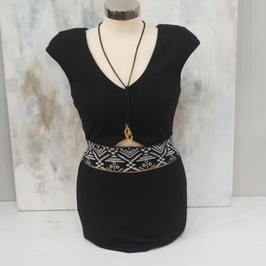 Black fitted dress with keyhole back and front